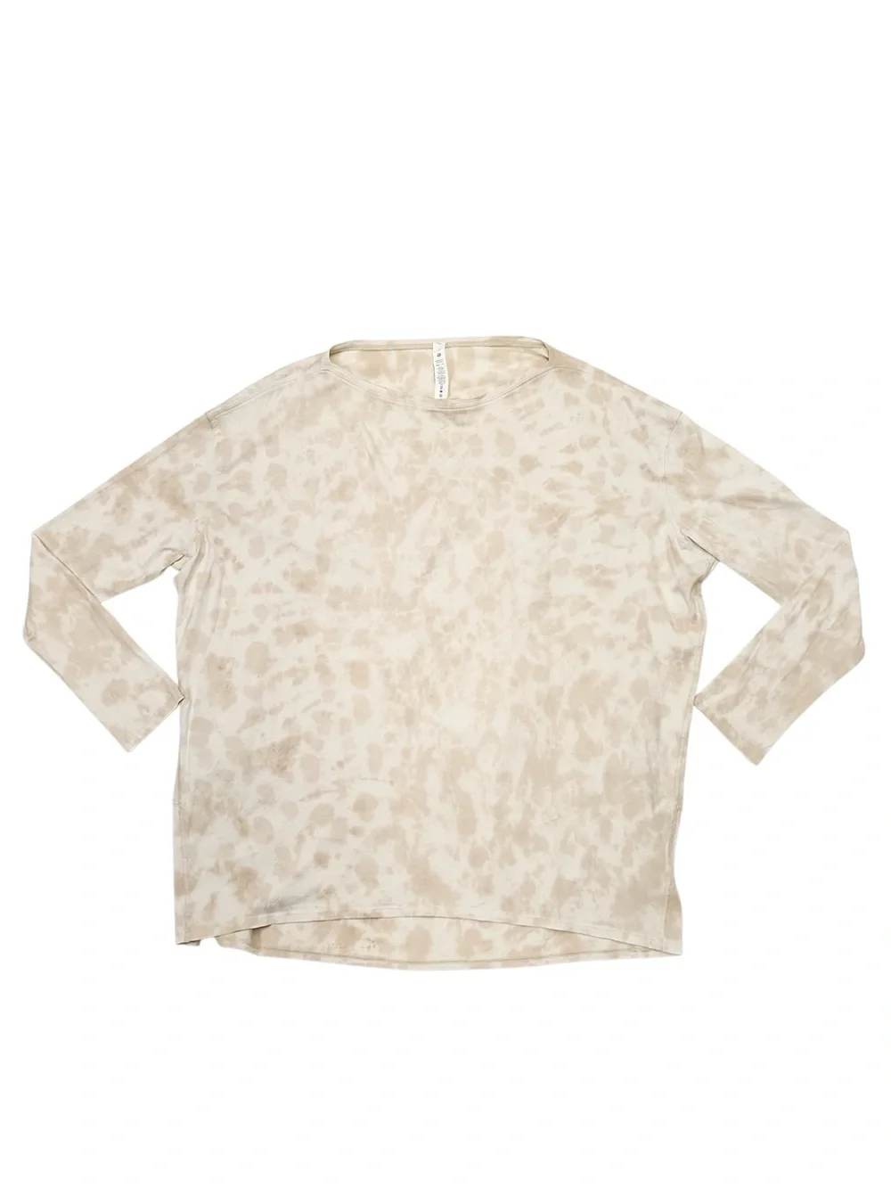 Lululemon Women's Cotton Back In Action Long Sleeve Cream/Tan Shirt  (Size: 10)